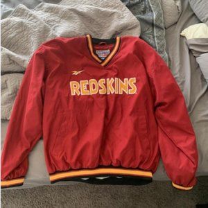 WASHINGTON REDSKINS football v neck pullover wind breaker NFL REEBOK PRO LINE